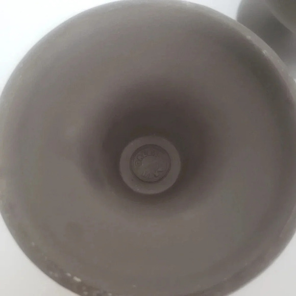 Vintage Green Earth Brown with Glazed brown/Green Rim Clay Wine Goblets. - Picture 5 of 8